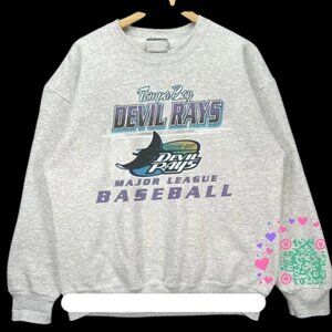 Vtg Tampa Bay Rays Baseball Sweatshirt, Retro MLB Tampa Bay Rays Shirt tee